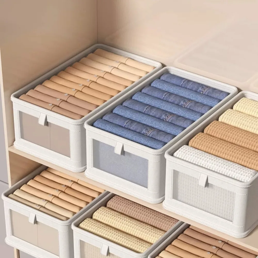 Opvouwbare canvas opbergdoos Kledingorganisator Broeken en truien Locker Huishoudelijke kledingkast Jeans opbergdoos Bespaar ruimte