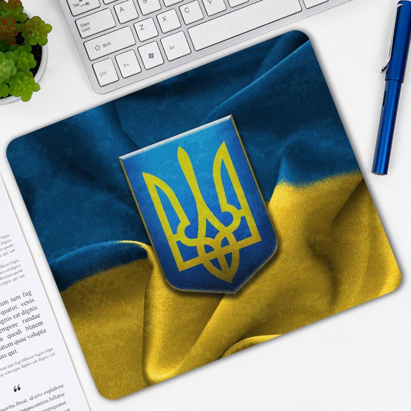 Gemusterten Ukraine Flag Gaming Maus Pad Computer Rechteck Mousepad Anti-slip Natürliche Gummi Mause Mäuse Matte: 1 / 22x18 cm