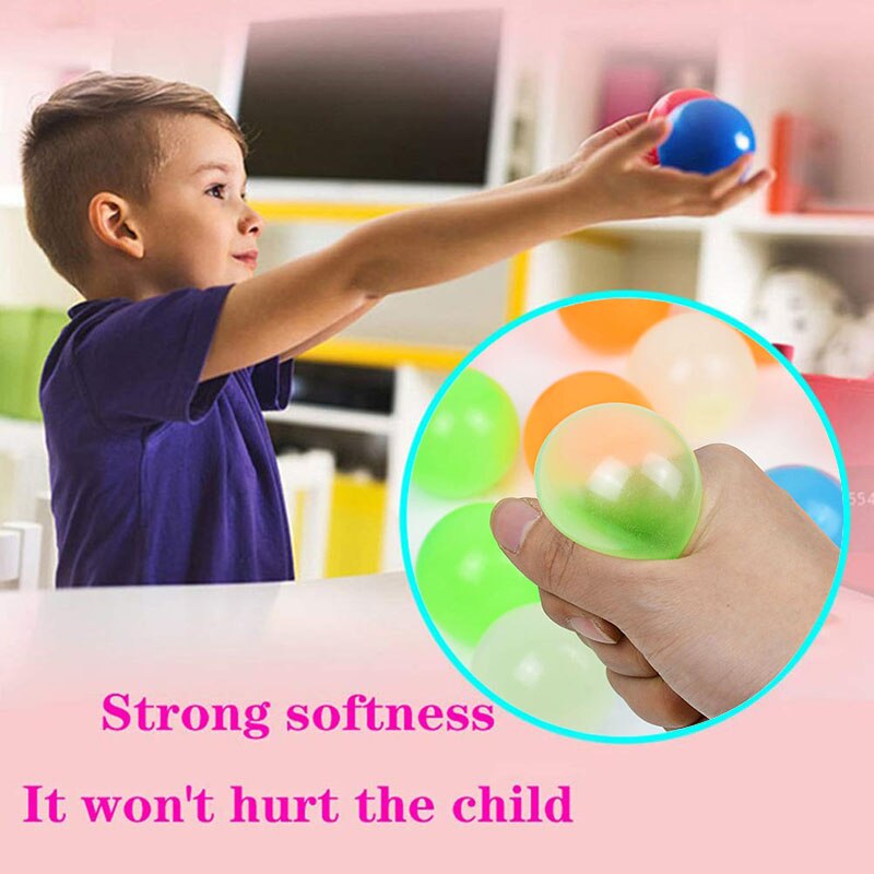 Boule lumineuse de couleur haute élastique, jouet qui brille dans la nuit, décoration de la maison, pour enfants