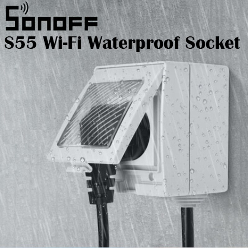 Sonoff S55 Waterproof Wifi Smart Socket Switch UK/AU/US/FR/DE/ZA Multiple Version Wifi Socket Works With Alexa Google Home