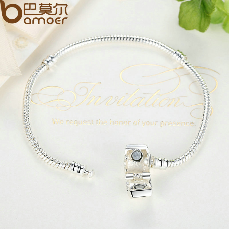 BAMOER Silber Farbe Grundlegende Schlange Kette Magnet Verschluss für Charm Armband Perlen & Schmuck Machen PA9010