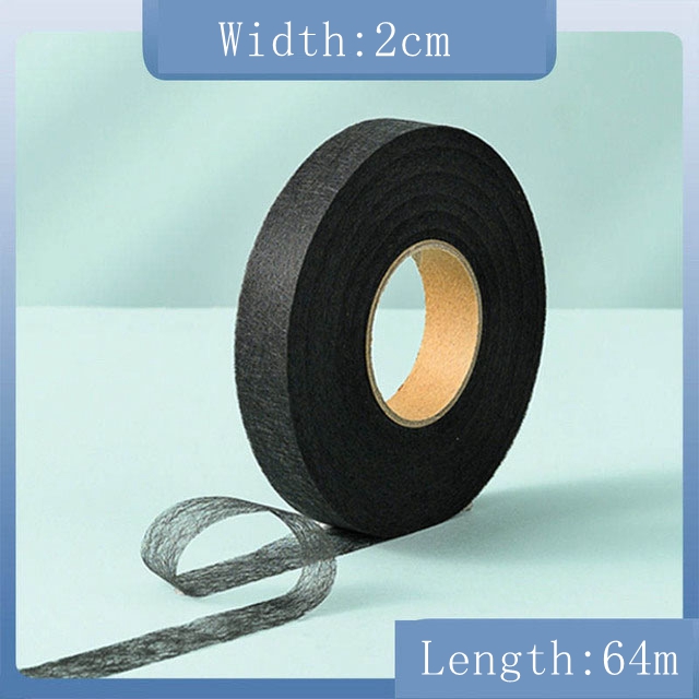 64 meter Zwart Wit dubbelzijdig Interlining Zelfklevende Stof Kleding Ijzer op Zoom Tape Interlining Web DIY Naaien Accessoires