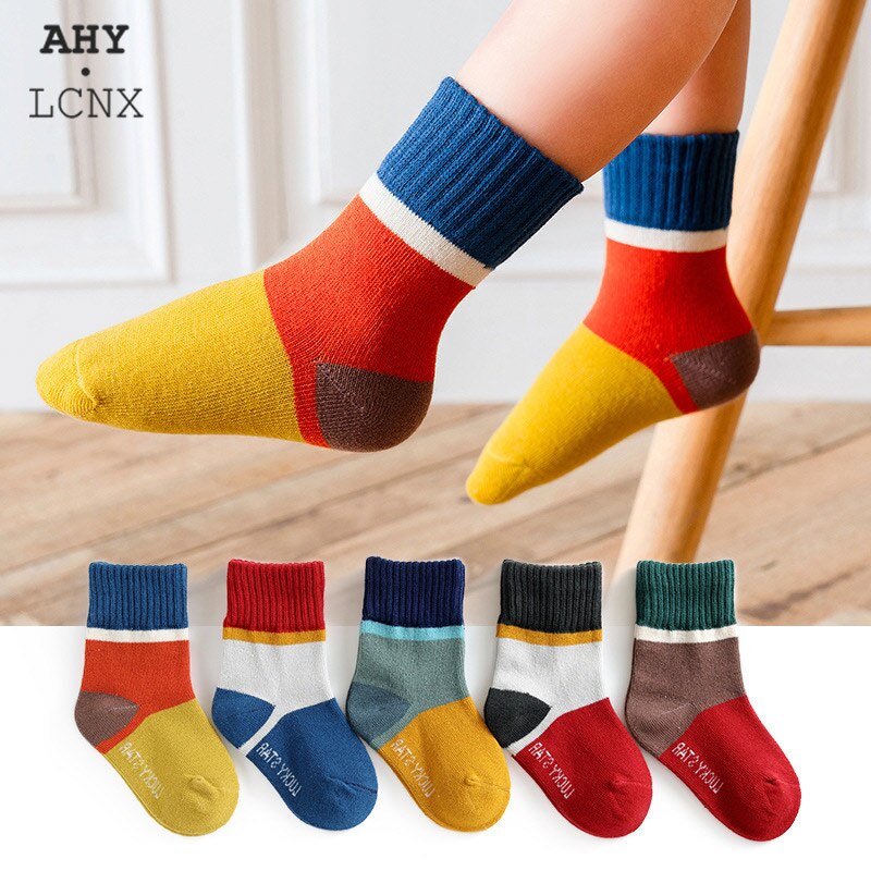 5 Paare/los Baumwolle kinder Socken Baby Junge Mädchen Socken Herz Muster Buchstaben Baby Socken Für Kleinkind Kinder Frühling Herbst socken