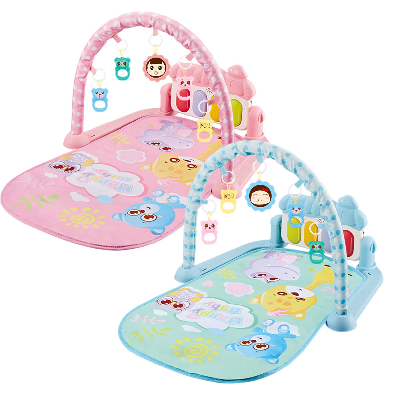 Speelkleed Baby Tapijt Muziek Puzzel Mat Met Piano Toetsenbord Educatief Rack Speelgoed Baby Fitness Kruipen Mat Voor Kids gym