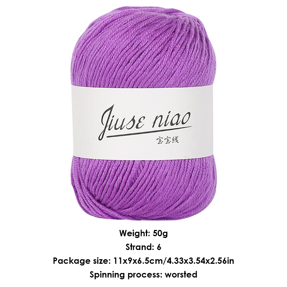 50g Pure Cotton Thin Yarn Crochet Knitting Baby Threads Soft Material DIY Tools Baby Knitted Crochet Yarn Scarves Clothes: J