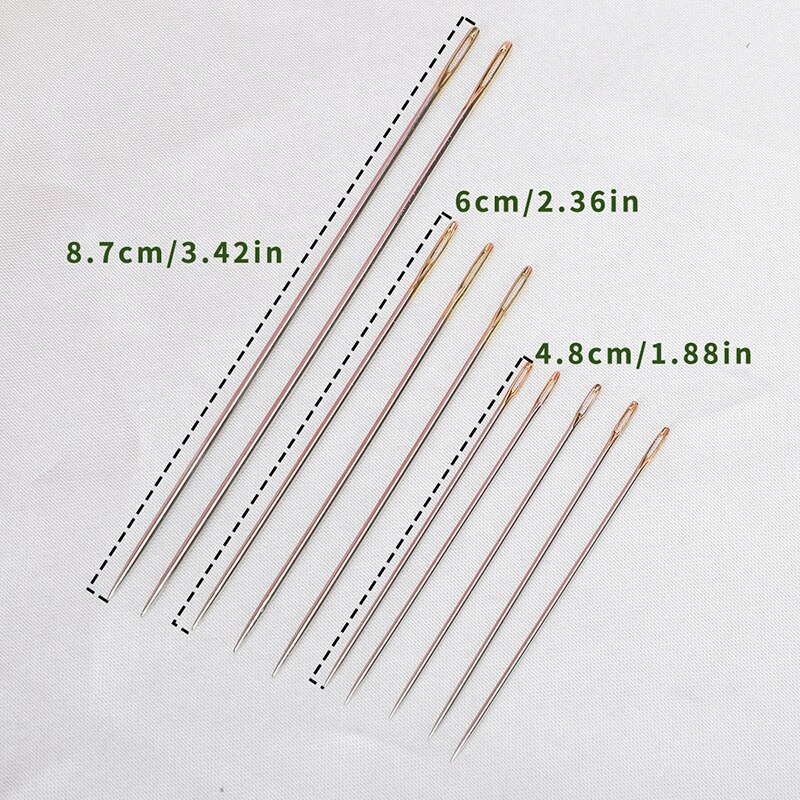 10pcs/Set Multi Purpose for Household Large Eye Cross Stitch Needles Sewing Needle Embroidery Tool Gold Plated Steel: Default Title