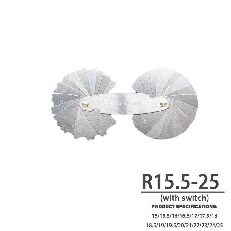 1PCS Radius Gauge Stainless Steel Radius Fillet Dauge Measuring Tool R gauge Model Radius Gauge R Gauge ^_^: R 15.5-25mm