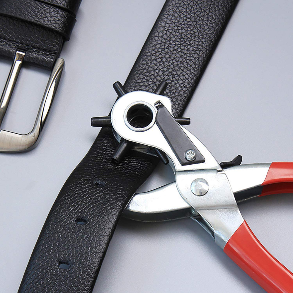 6-Size Hole Punch Tool Eyelet Hole Punch Pliers Kit Leather Belts Hole Puncher Kit with 100pcs Eyelets for Bag Strap Dog Collars
