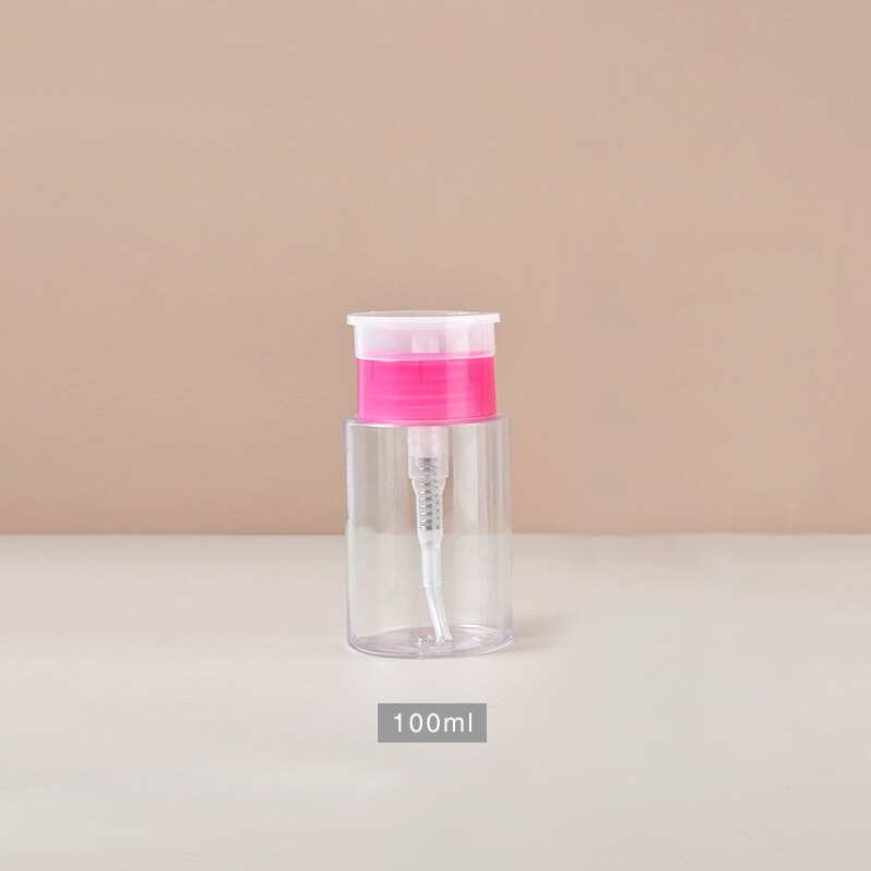 1PC 200ml Empty Pump Cleaner Bottle Dispenser Alcohol Press Lotion Nail Polish Remover Make Up Refillable Container Tools: 100ml