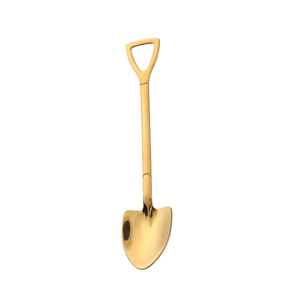 Rostfritt stål spade sked för kaffe te kök gadget tillbehör silver guld färg dessert sked jul: 6