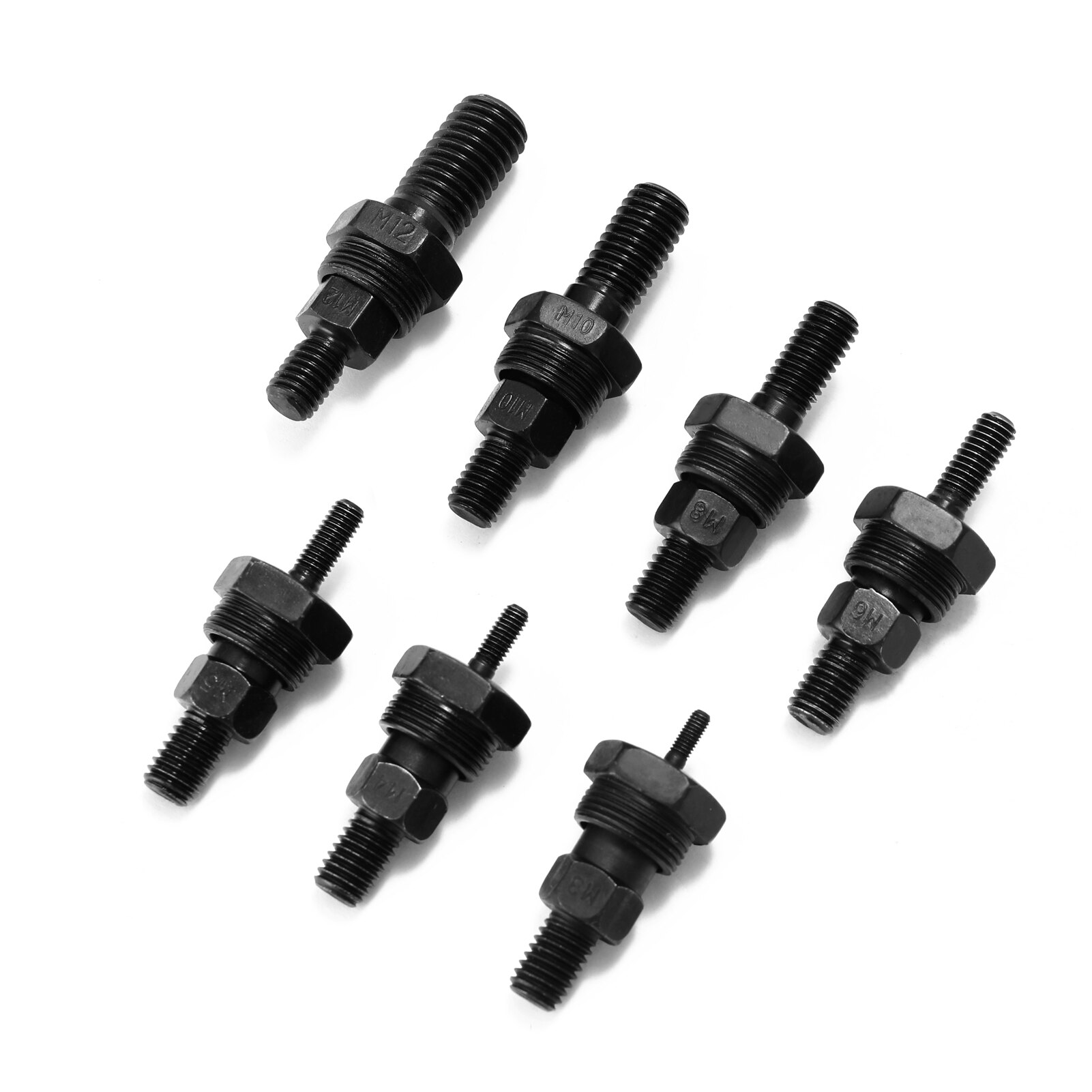 7pcs Riveter Machine Accessory Threaded Mandrel Rivet Nut Tool Adapter Pull Rod Riveter Replacement Riveting Heads