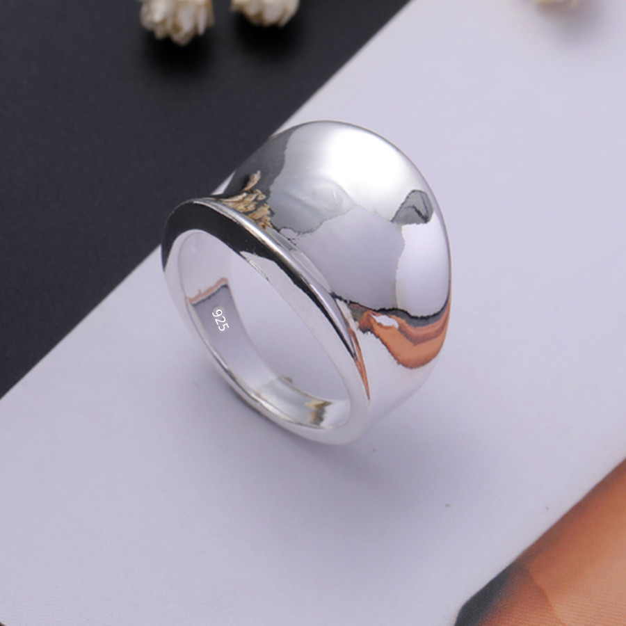 Dijes clásicos novedosos, anillos anchos de Plata de Ley 925 para hombres y mujeres, talla 7 8 9 10, joyería fina para , de navidad