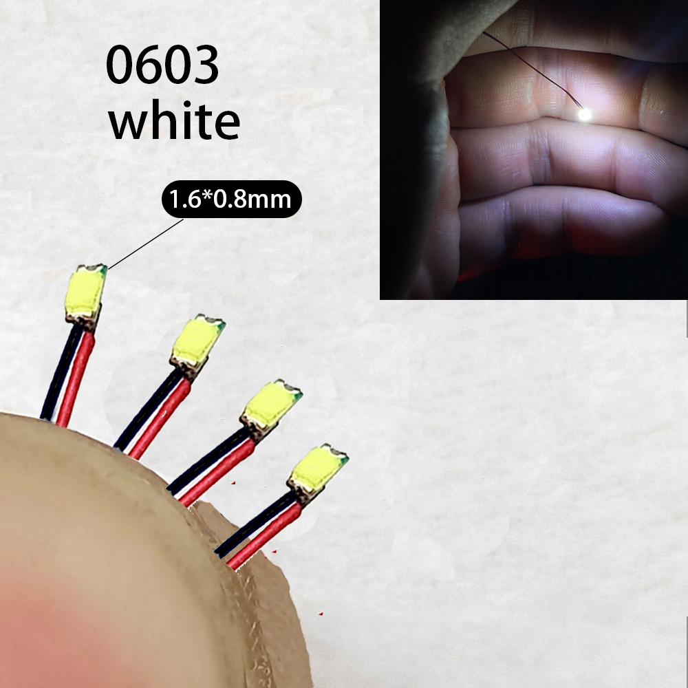 40Pcs/Lot 0402 0603 0805 1206 Led SMD Wire For Model Train HO N OO Scale Red Black Line Pre-soldered Micro Litz Diorama Railway: Brown