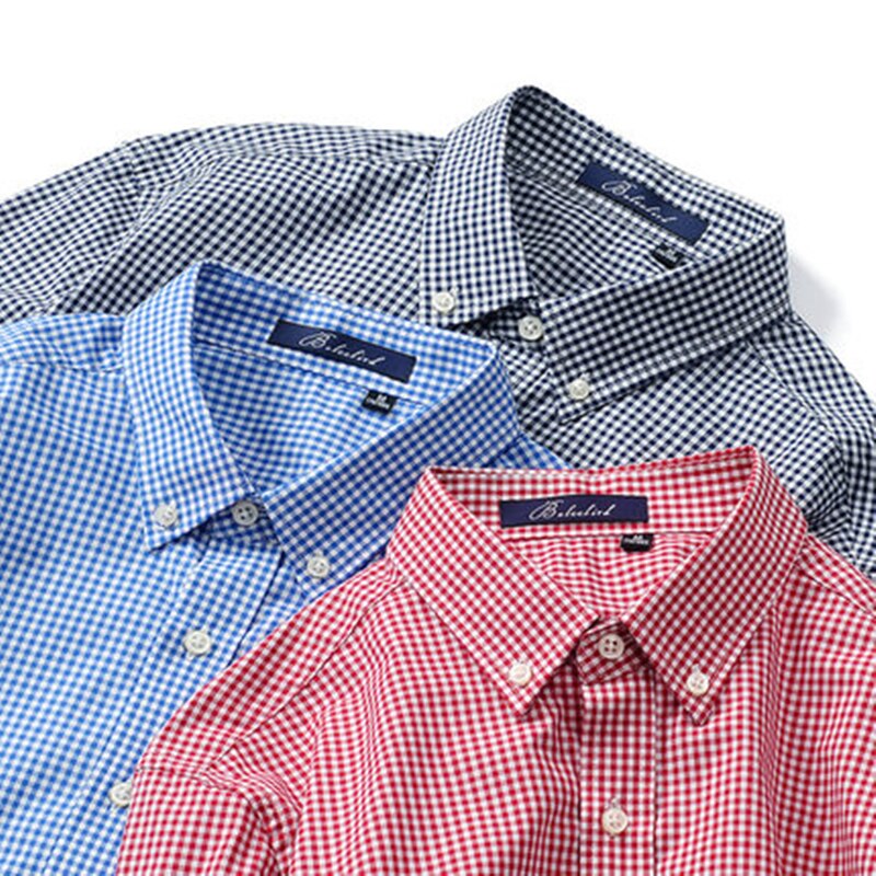 Chemise à carreaux à manches longues pour homme, vêtement confortable et doux, à la , 100% coton