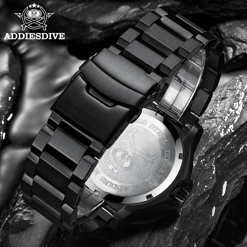 Addiesdive Heren Sporthorloge Lichtgevend Multifunctioneel 50M Waterdicht Roestvrij Staal Reloj Hombre Heren Quartz Horloge Relogio