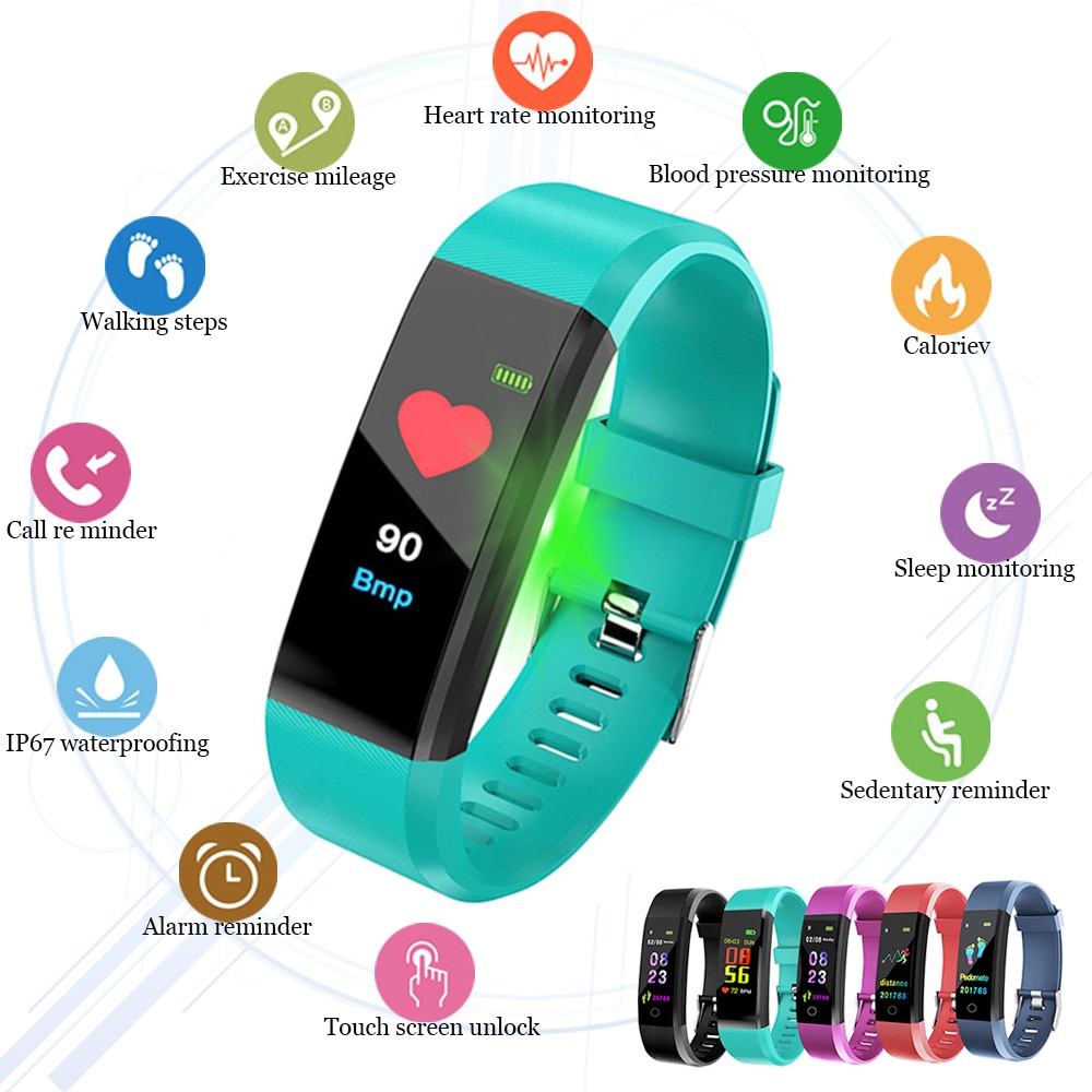 ID115 Plus Smart Bracelet Sport Bluetooth Wristbands Heart Rate Monitor Watch Waterproof Fitness Tracker Smart Band watch