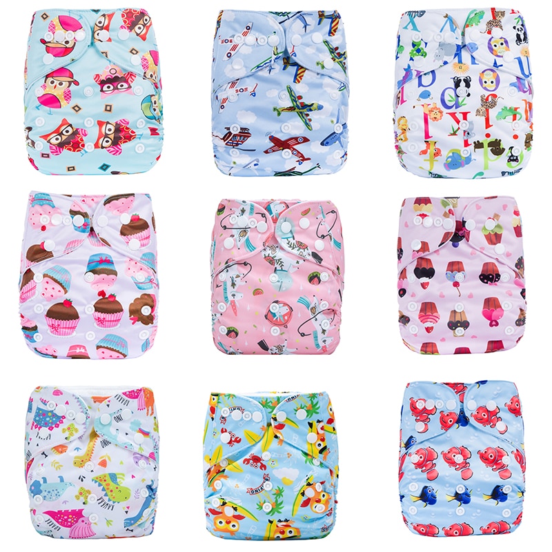 Washable Eco-Friendly Cloth Diaper Adjustable Nappy Reusable Cloth Diapers Fit 0-2years 3-15kg baby
