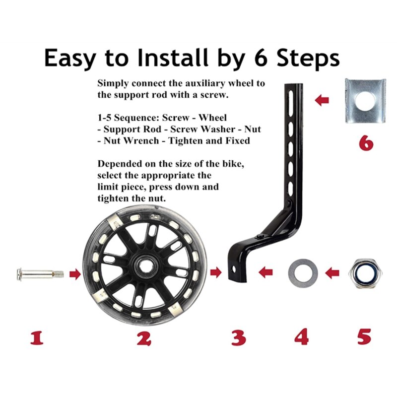 Sykkel dempet trening hjul for 12 14 16 18 20 tommers single speed sykkel stabilisator