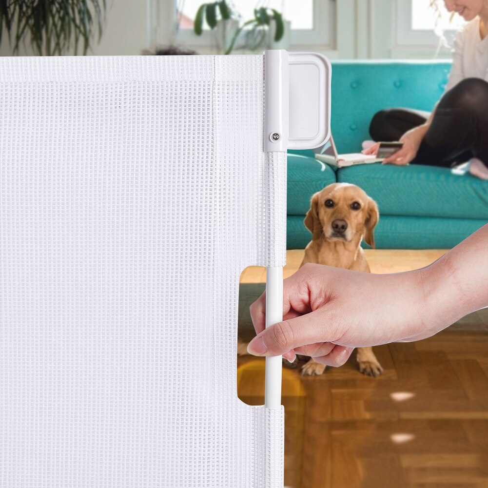 Retractable Baby Gate Pet Stair Gate Dog Safety Barrier Extendable Safety Gate For Indoors And Outdoors