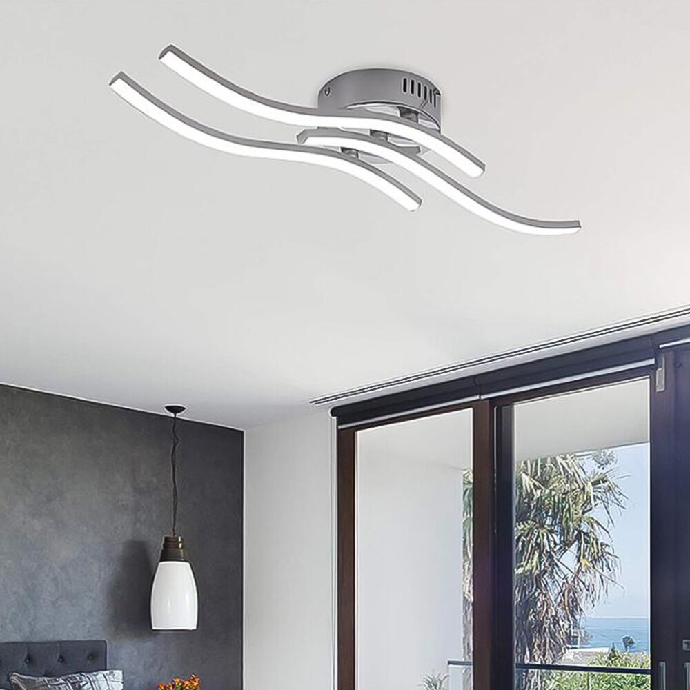 LED Ceiling Lamp Wave Shape Light For Living Room Kitchen Bathroom Bedroom