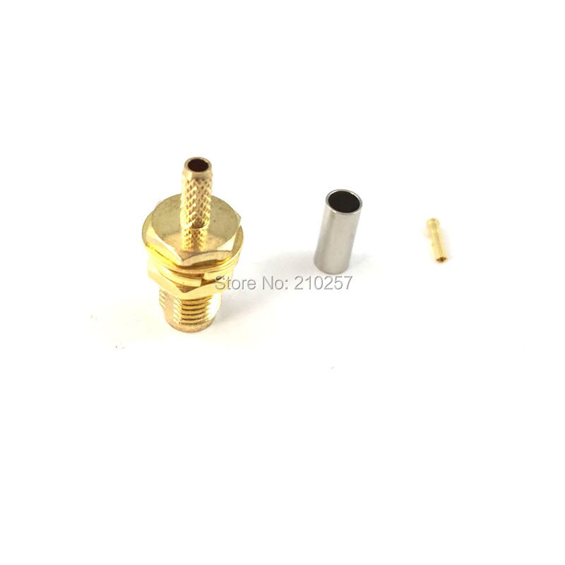 1pc SMA Female Jack Nut RF Coax Connector Crimp for RG316,RG174,LMR100 Cable Straight Goldplated