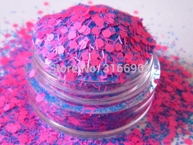 Roze en Blauw Solventbestendige Glitter G376