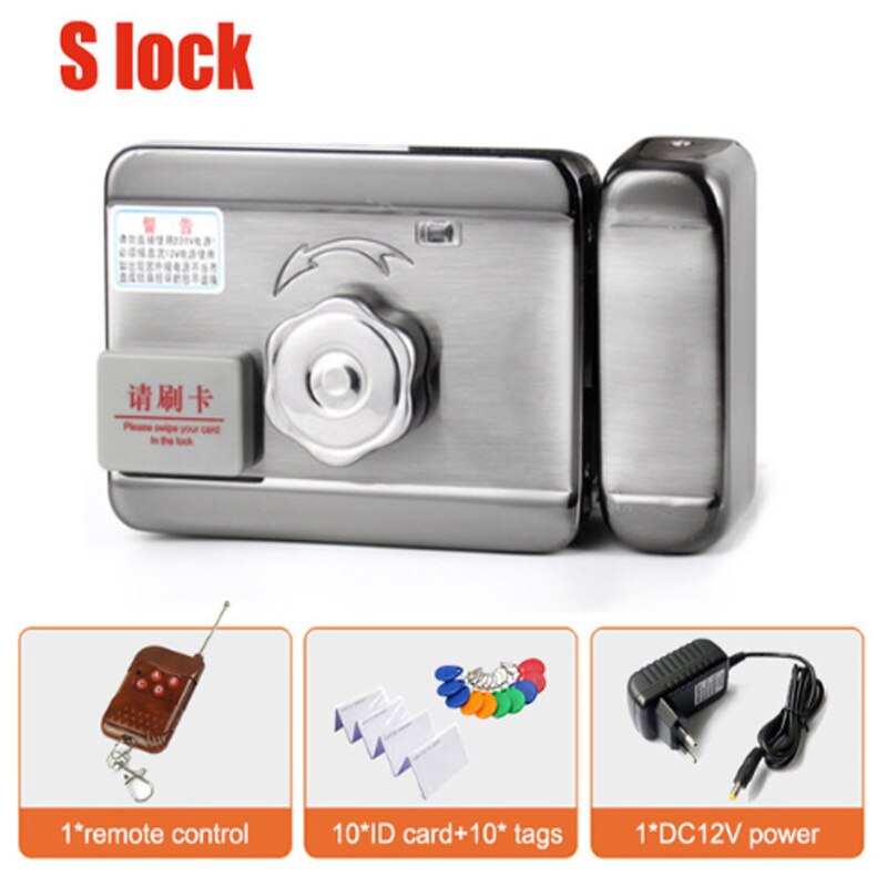 Smart remote control ID Card tag Door gate lock castle Access Control Electronic integrated RFID Rim lock double RFID reader