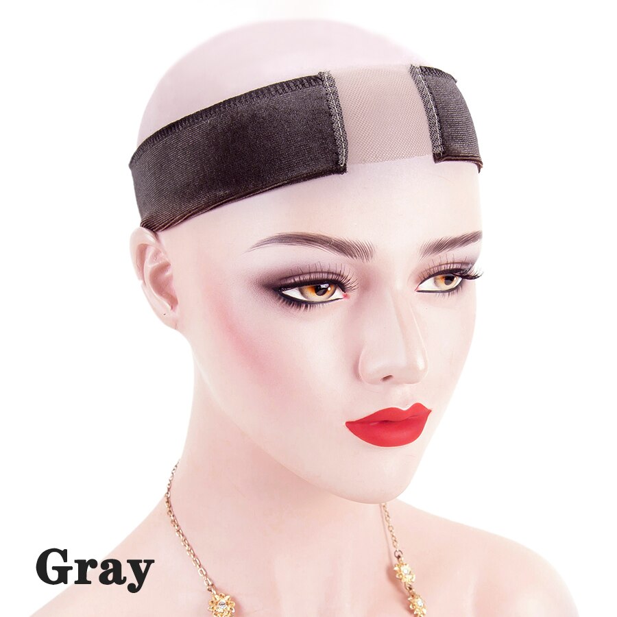 Leeons Headband Wig Grip Double Side Velvet Wig Grips Handband With Lace Adjustable Elastic Band For Wig Non-Ship Wig Holder: gray