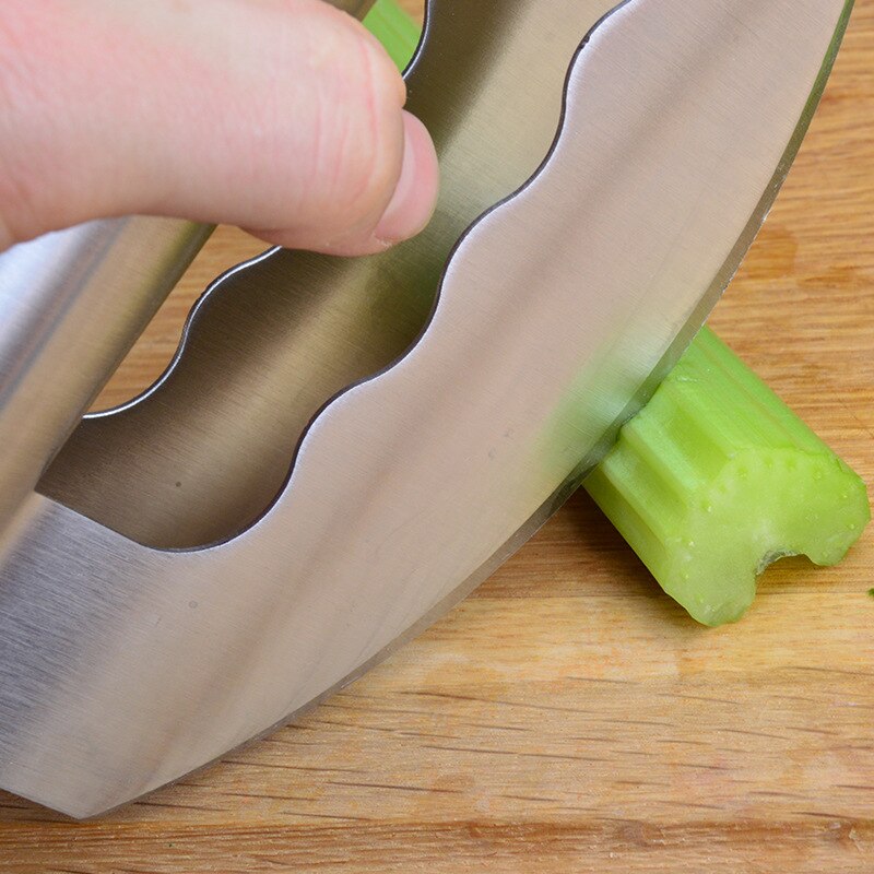 Trancheur à bascule en acier inoxydable | Couteau de Chef à salade, hachoir à légumes coupe-cuisine à manche ergonomique 1 pièce