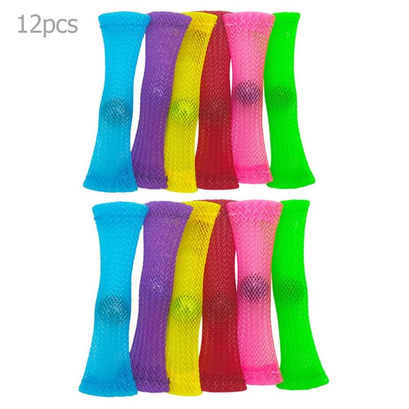 12 pièces tresse réseau marbre verre flipper raclette coloré décompression jouet aide spéciale pour les enfants adultes