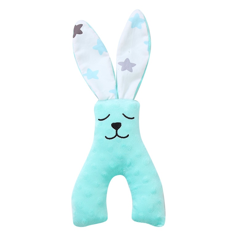 Juguetes relajantes para bebés de 0 a 12 meses, muñeco para bebé de 35x15cm con dibujos animados de animales, cochecito: Azul