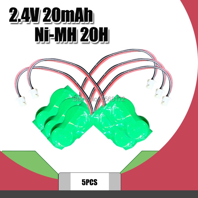 20mAh 2.4V Ni-MH con batteria a bottone ricaricabile CMOS BIOS di linea batterie Ni MH: 5pcs