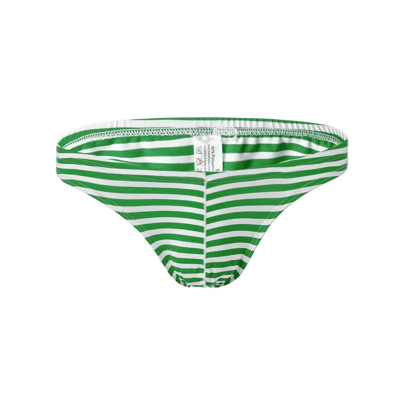 Men&#39;s Briefs Panties Men Cotton Underwear Briefs Breathable Cuecas Striped Brief U Pouch Panties for Men Sexy Underpants Shorts: Green / XL