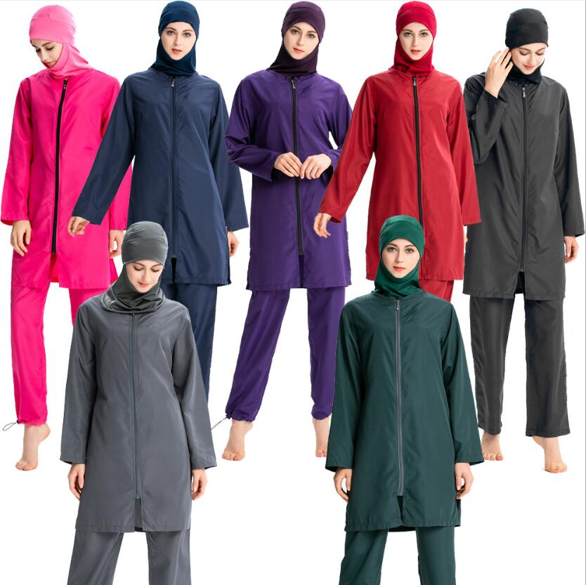 Buy 3 pièces ensemble femmes maillots de bain musulmans couverture