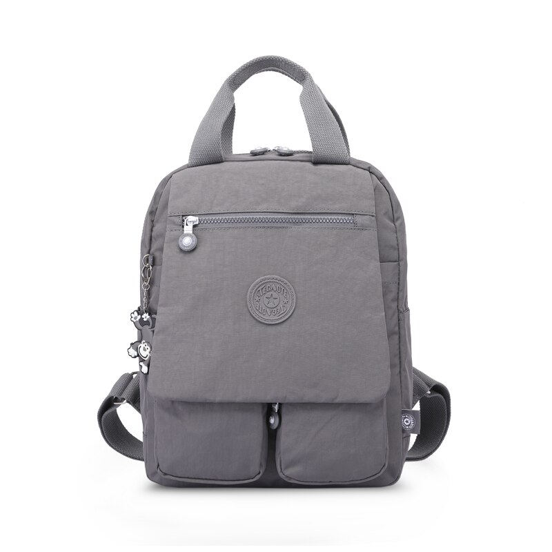 TEGAOTE Backpack Women Multi Pocket Travel Back Pack Female Nylon Waterproof Mochila Feminina Floral Laptop Bagpack: Gray