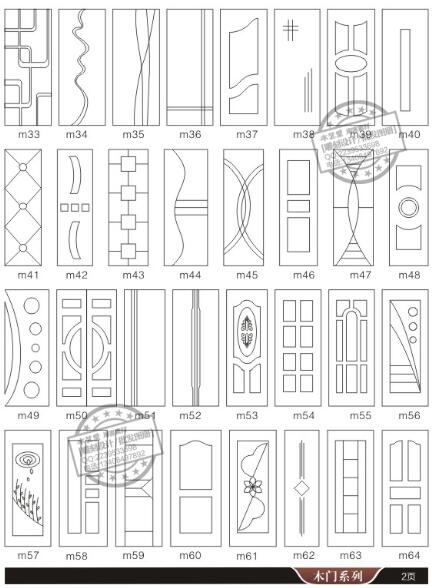 192 stykker dørindretningstegning vektordiagram dxf eps cdr -format til cnc -skæring gravering