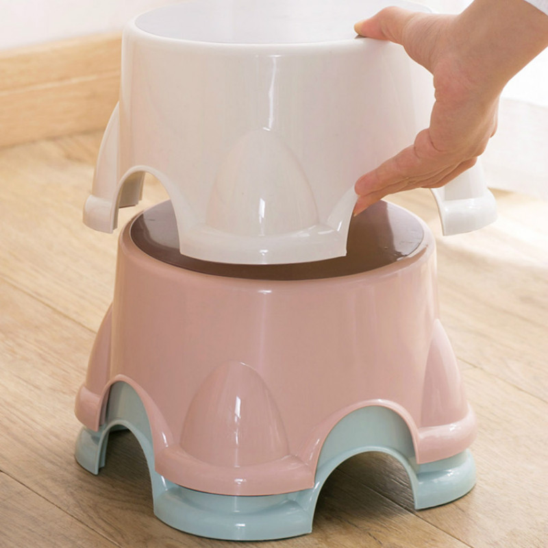Tabouret Antidérapant Empilable Jaune - Petit Banc Multifonction Pour Salle De Bain, Cuisine, Enfants