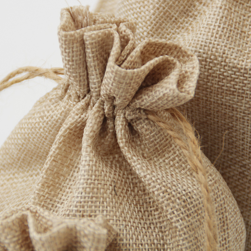 Jute Cotton Linen Drawstring Bag Burlap Packing Pouches Candy Jewelry Storage Bags For Wedding Christmas Jewelry Packaging
