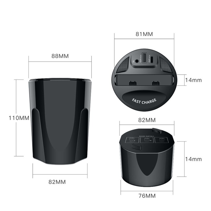 Snelle Draadloze Oplader Autolader Cup Auto Charger Bracket 3-In-1 Draadloze Oplader