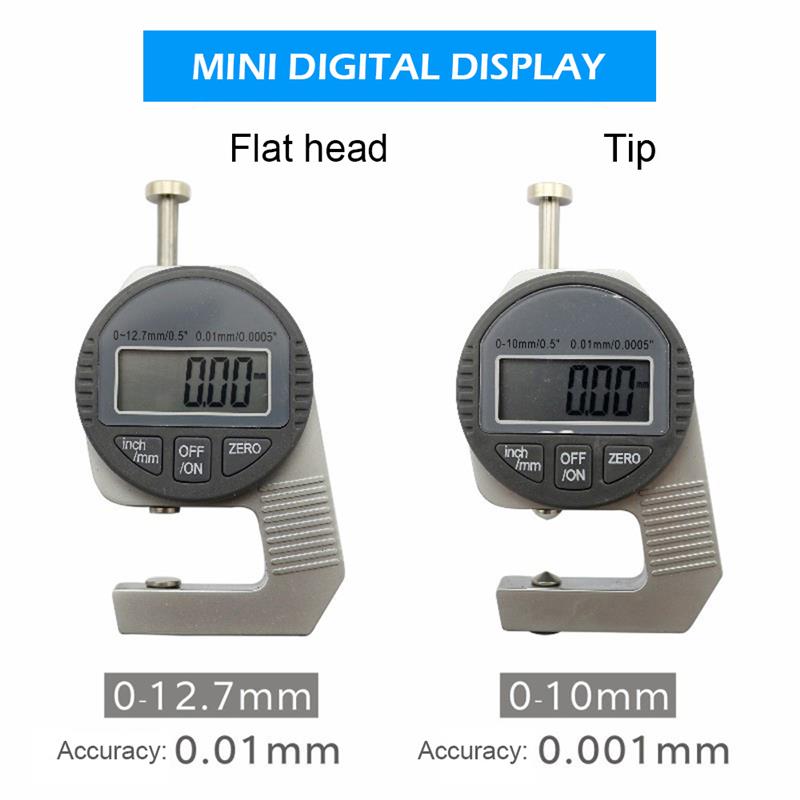 Portable Thickness Gauge Meter with LCD Display 0-12.7/0-10MM Mini Electronic Digital Indicator Thickness Measurement Tester