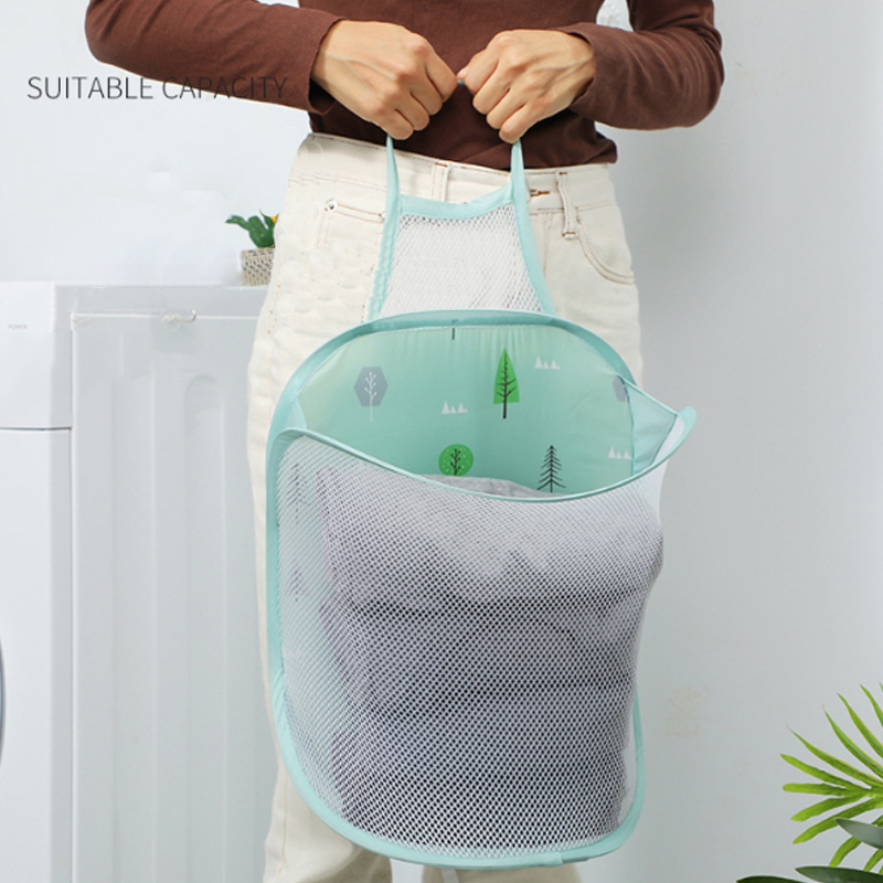 Foldable Breathable Laundry Basket Wall-mounted Laundry Hamper Multifunctional Household Large-capacity Laundry Hamper