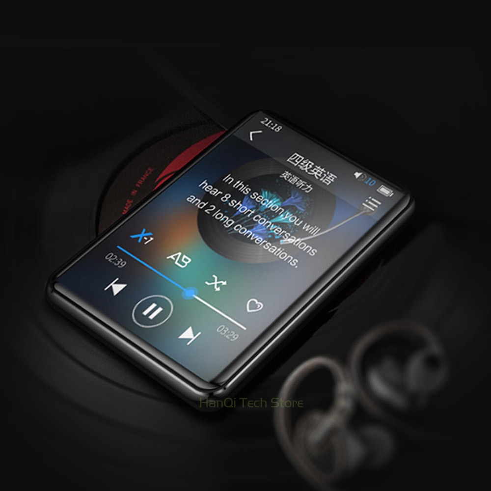 BENJIE X5 Full Touch Screen Bluetooth MP3 Player 8GB 16GB Music Player With FM Radio Video Player E-book Player MP3 With Speaker