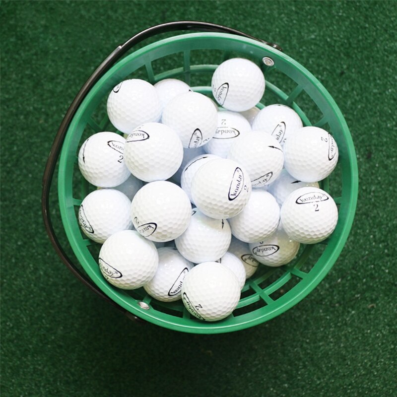 Portable Golf Ball Basket Green Durable Nylon Golfball Container with Handle PXPF
