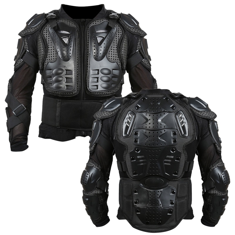 Black red Motorcycle Armor Jacket Full Motorcycle Body Armor Shirt Jacket Motocross Back Shoulder Protector Gear S-XXXL