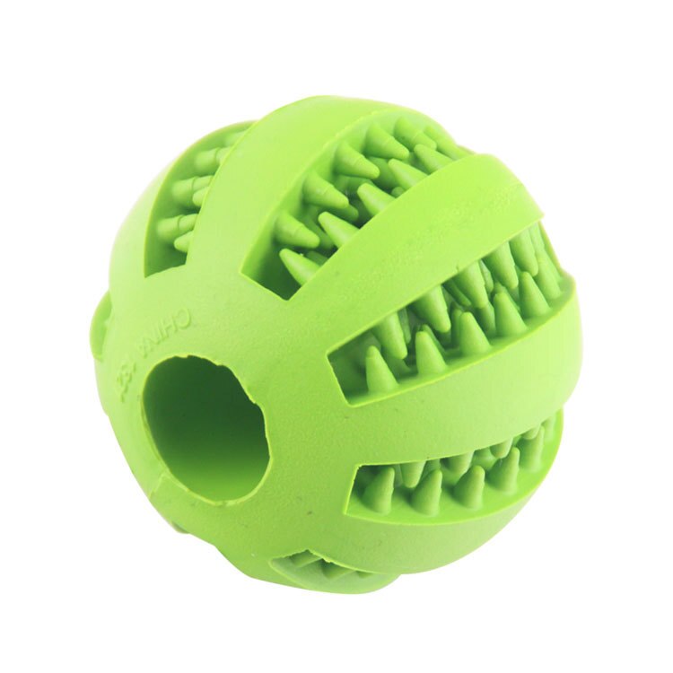 Speelgoed Voor Honden Rubber Hond Bal Speelgoed Puppy Grappige Hond Speelgoed Voor Pet Puppies Grote Honden Gebitsreiniging Snack Bal speelgoed Huisdier Producten: Green / 6cm