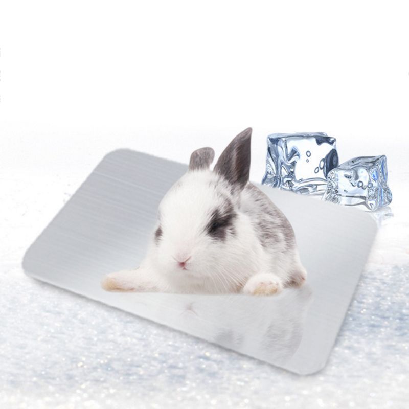 Kanin kølemåtte kæledyr hamster aluminium cool is pad bur sove seng til kanin