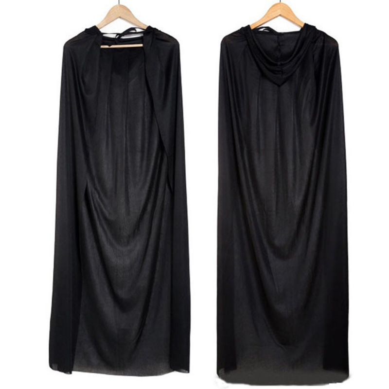 Halloween Pleuche Velvet Cloak Cape Hooded Medieval Costume Witch Wicca Vampire Halloween Cosplay Costume Cape: 4XL / Blue