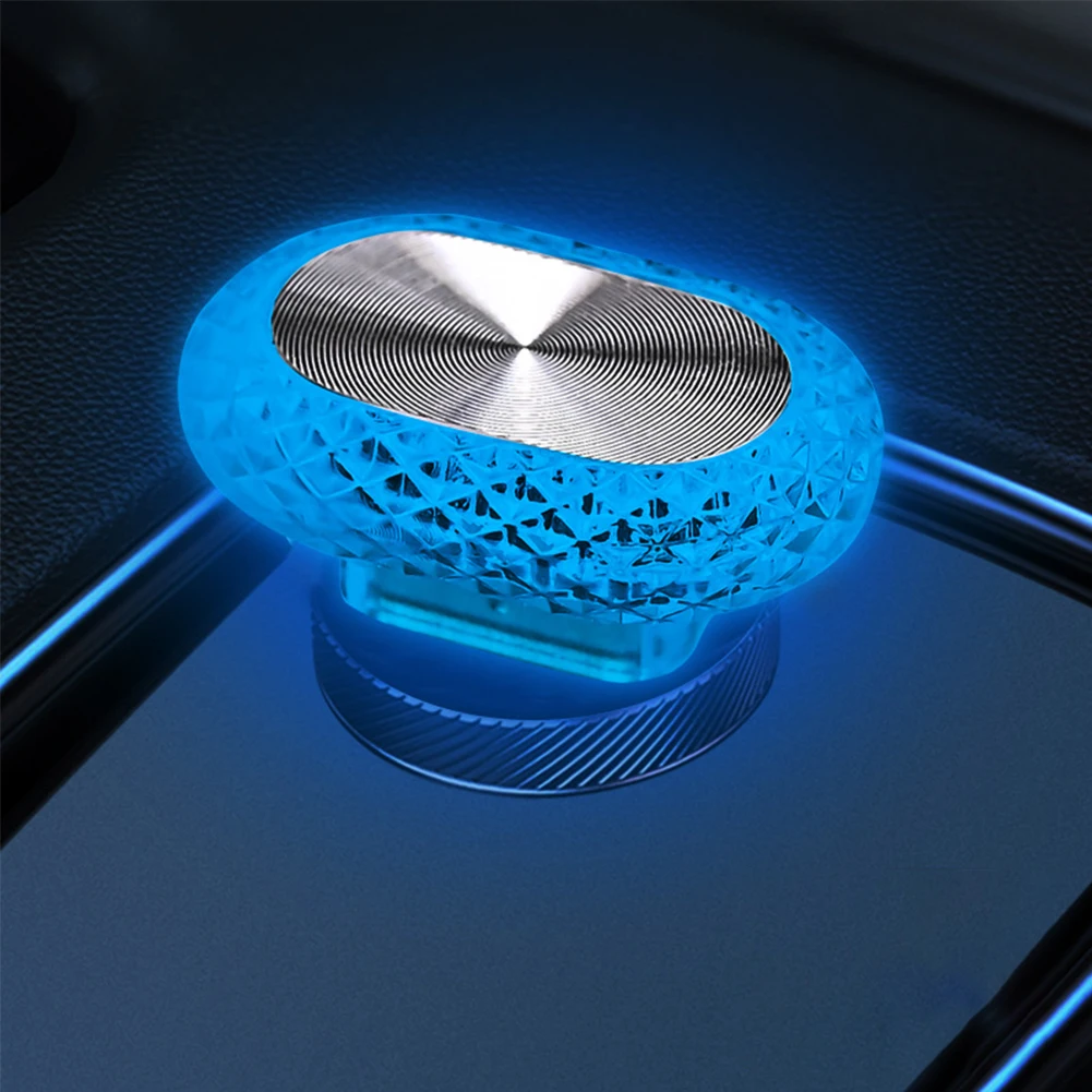 Lámpara decorativa de luz de ambiente para coche, luces LED USB para , modelado ambiental, Plug & Play portátil automotriz, luz Interior de coche: Cristal azul