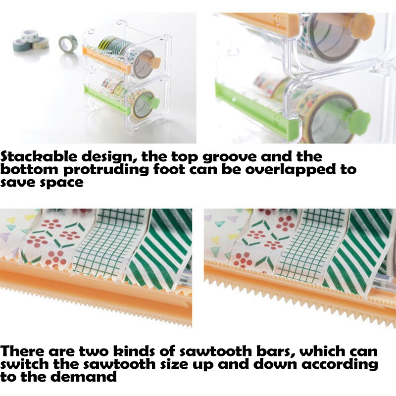 Washi Tape Dispenser Cutter Visible Desktop Multi Masking Tape Roll Holder Stationery For Desktop Diy Office Tape Dispenser Cutt