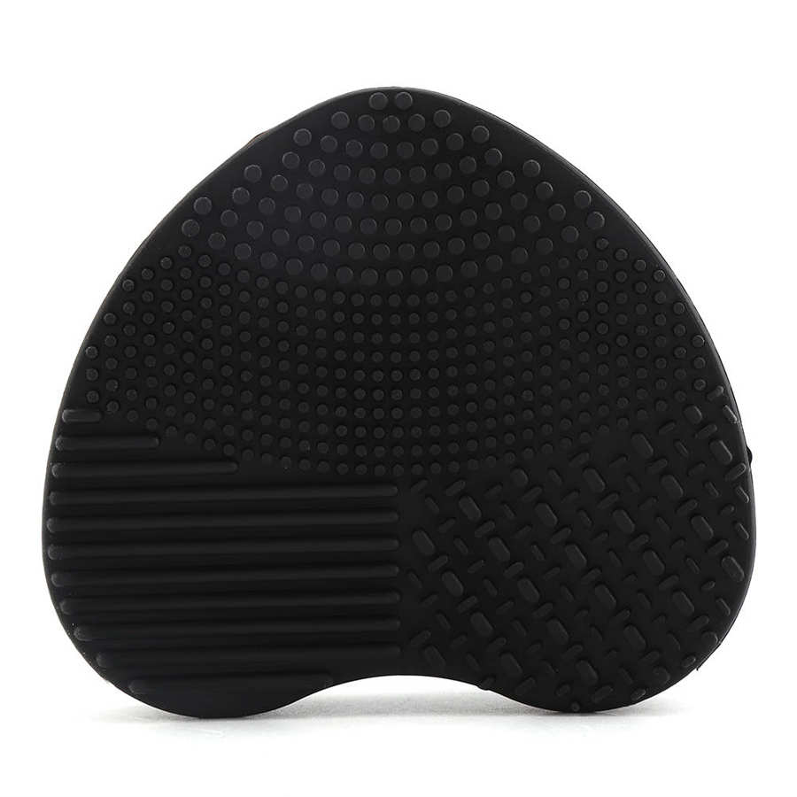 1pc siliconen make-up kwasten reinigingspads make-up waskwast gel reinigingsmat foundation make-up kwasten scrubber board tool: Zwart